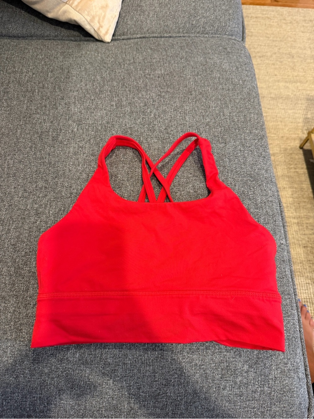 Women’s Red Strappy Sports Bra - Low Impact Support